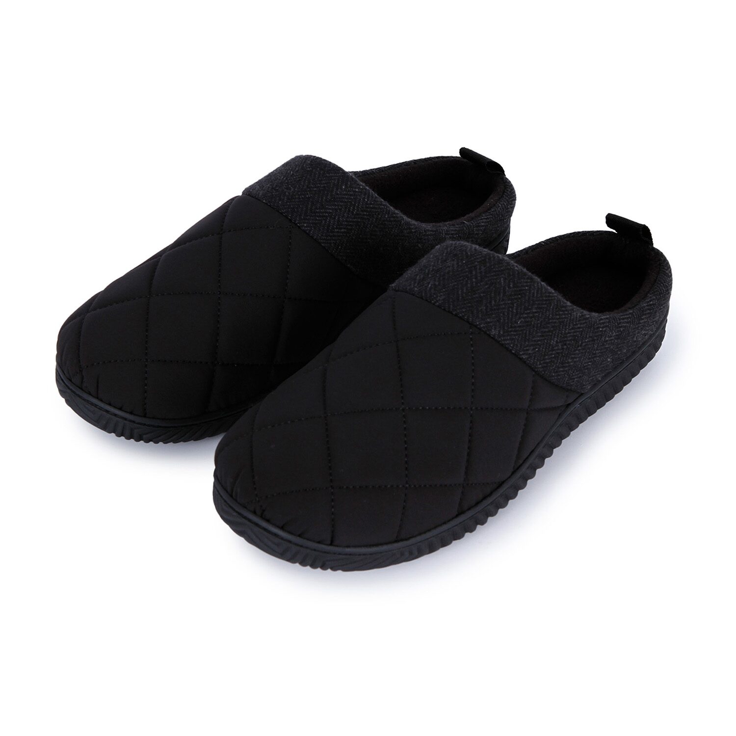 Isotoner Quilted Hoodback Clog Mens Slip-On Slippers