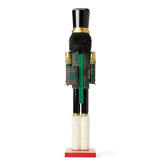 North Pole Trading Co. 30" Green Plaid Wood Lighted Christmas Nutcracker