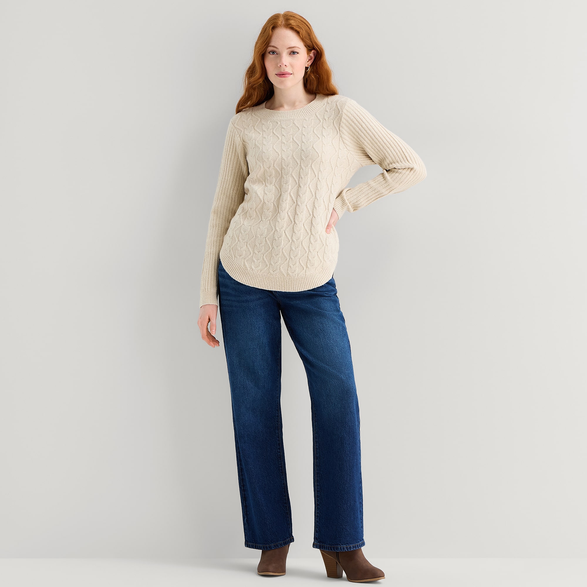 St. John's Bay Tall Womens Crew Neck Long Sleeve Pullover Sweater