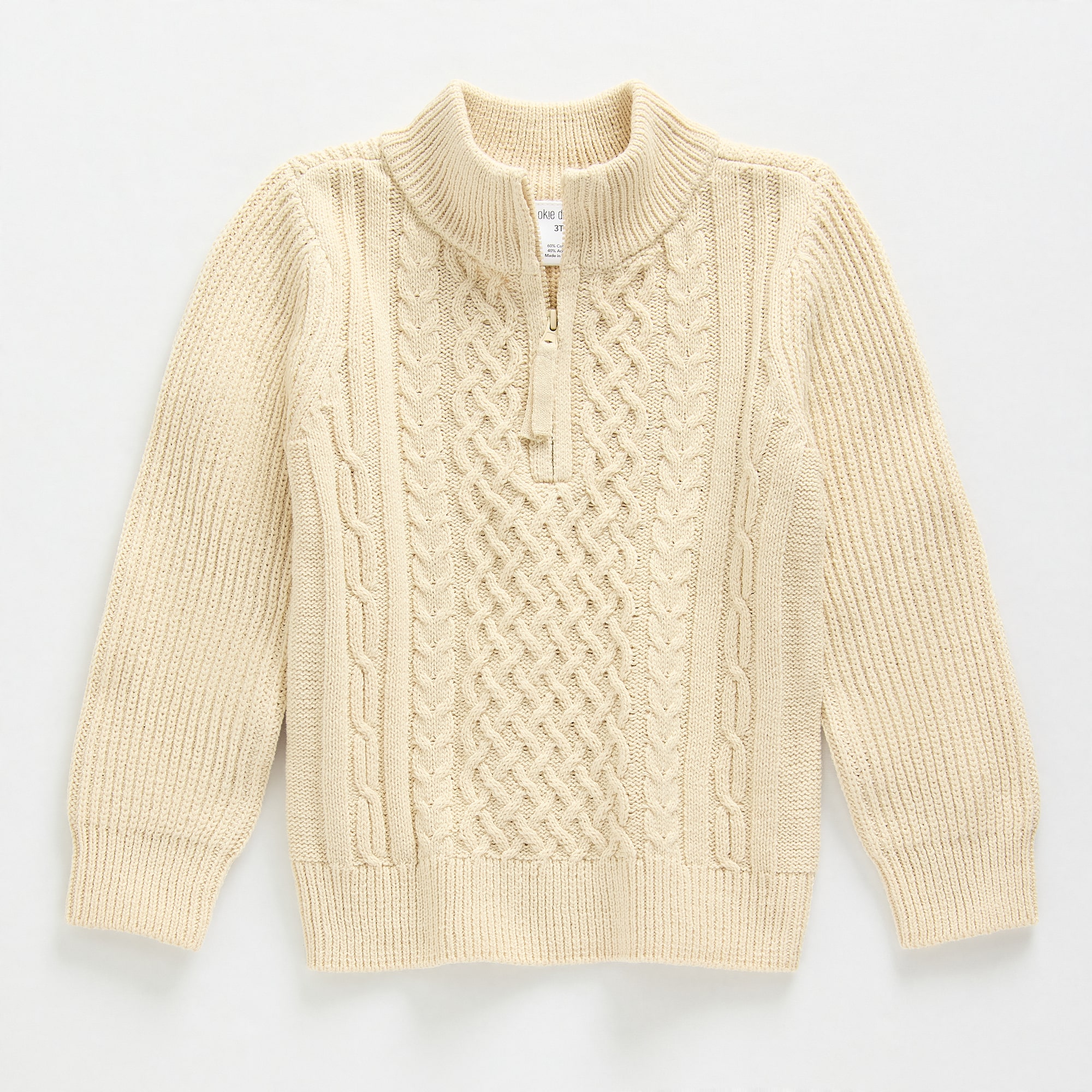 Okie Dokie Boys Round Neck Long Sleeve Quarter-Zip Pullover Sweater