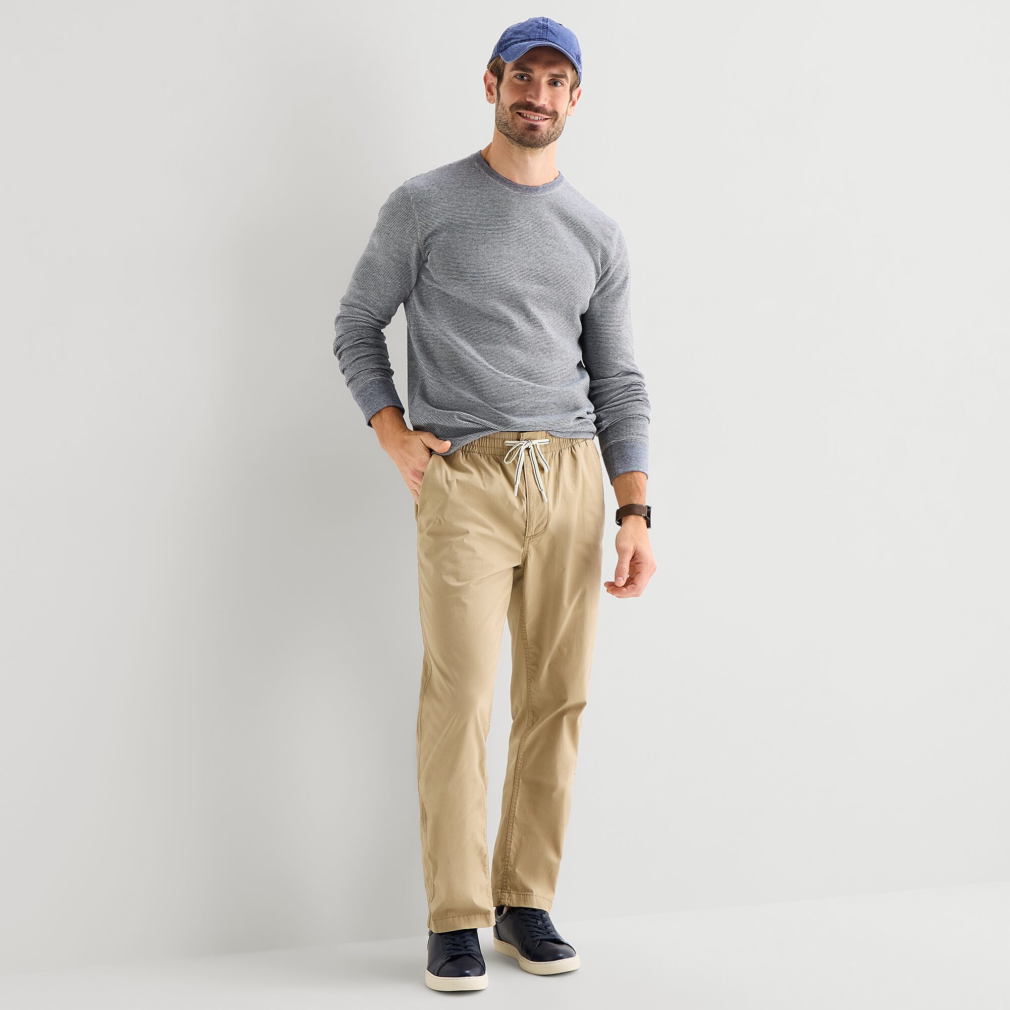 St. John's Bay Waffle Mens Crew Neck Long Sleeve Classic Fit Thermal Top