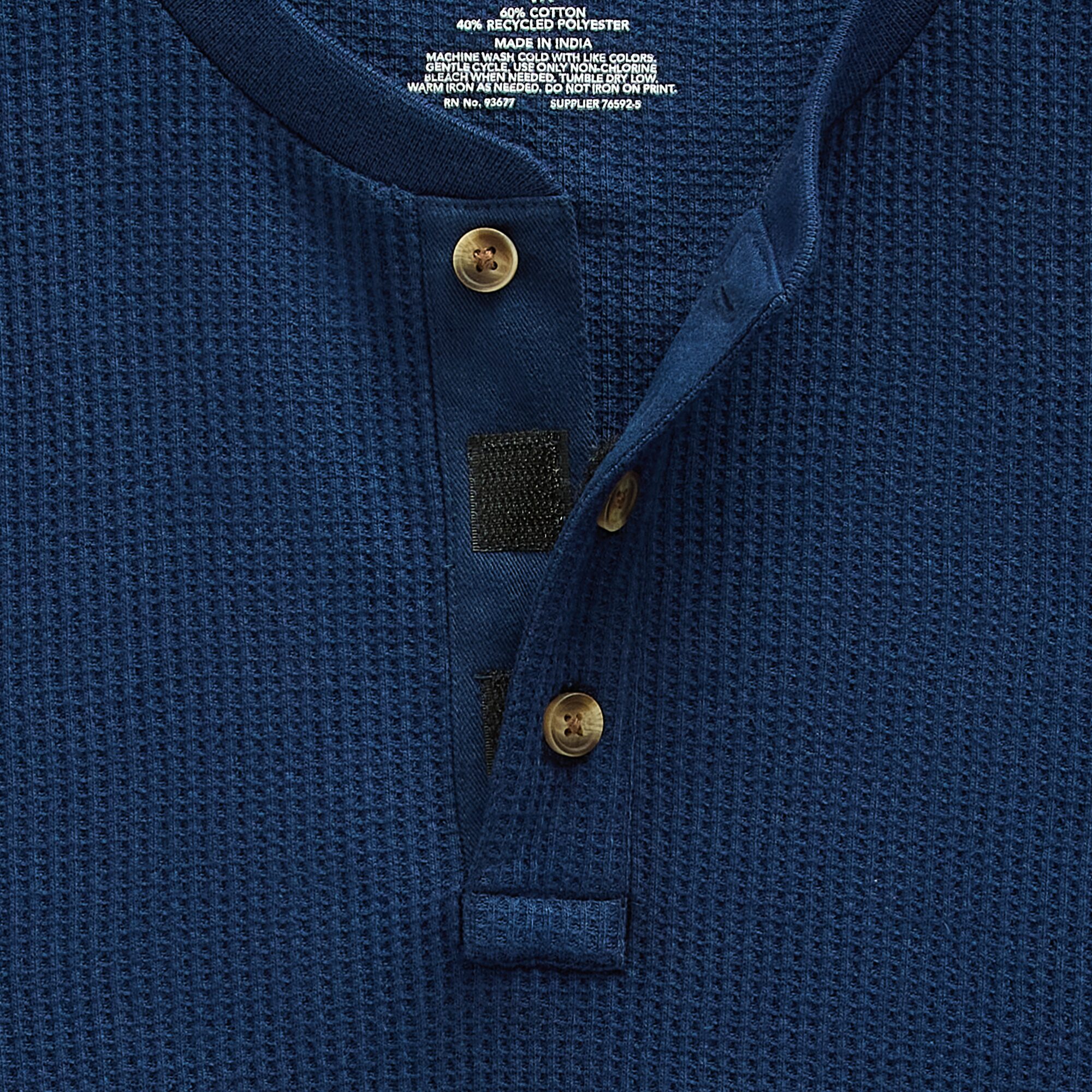 St. John's Bay Dexterity Mens Easy-on + Easy-off Sensory Friendly Henley Neck Long Sleeve Adaptive Classic Fit Thermal Top