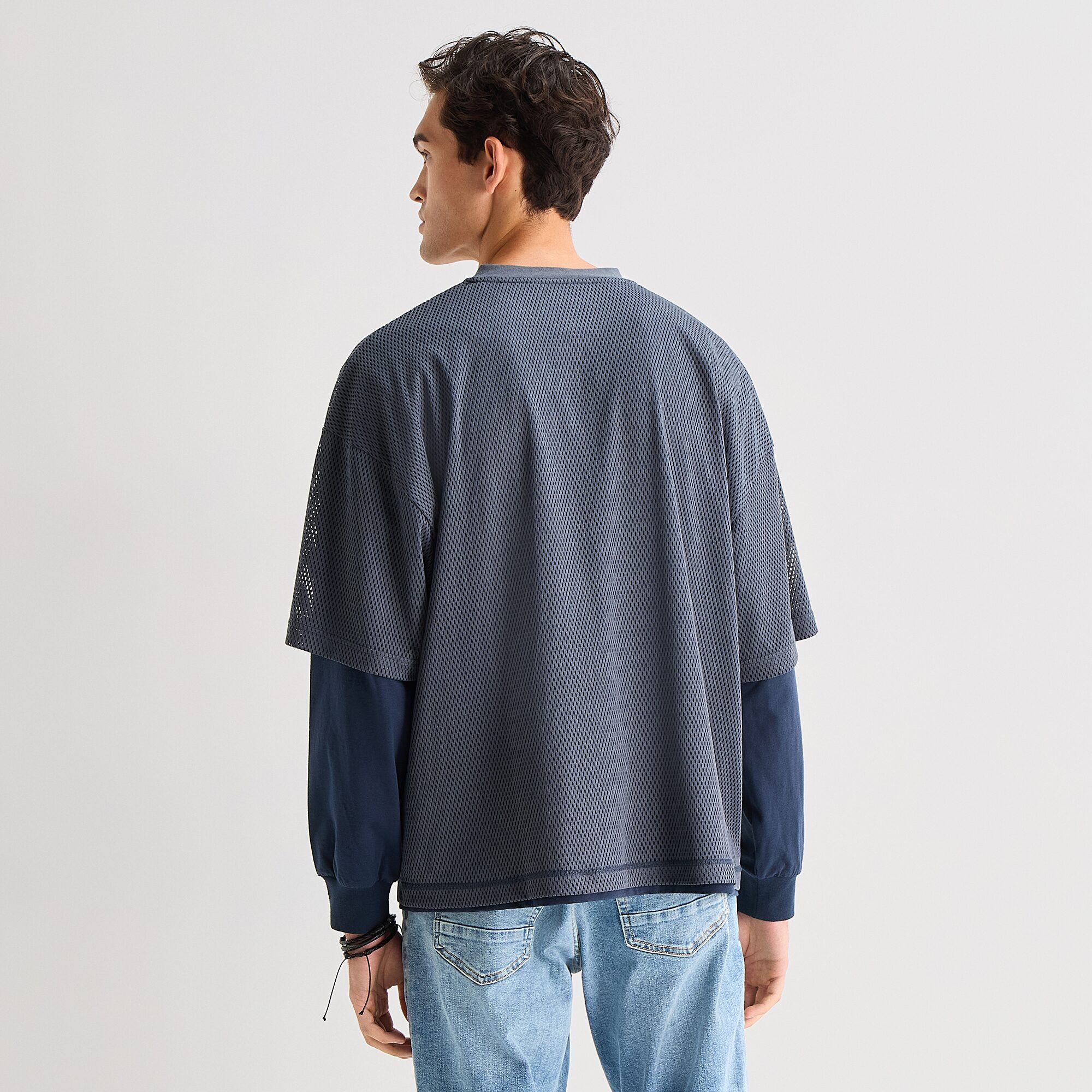 Arizona Mens Crew Neck Short Sleeve Twofer Jersey