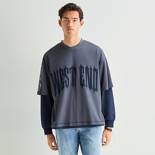 Arizona Mens Crew Neck Short Sleeve Jersey In Black