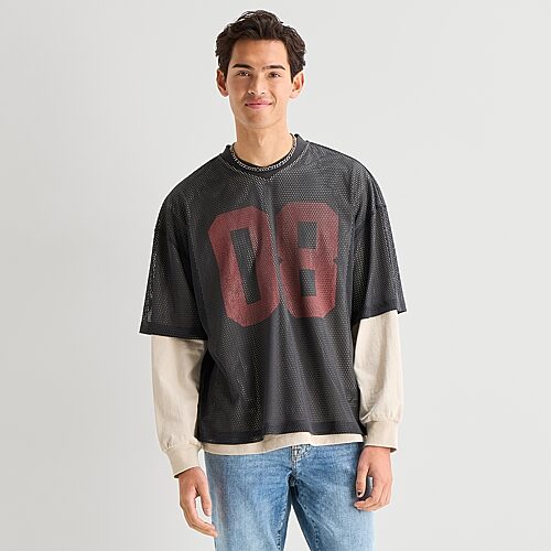 Arizona Mens Crew Neck Short Sleeve Jersey In Gray