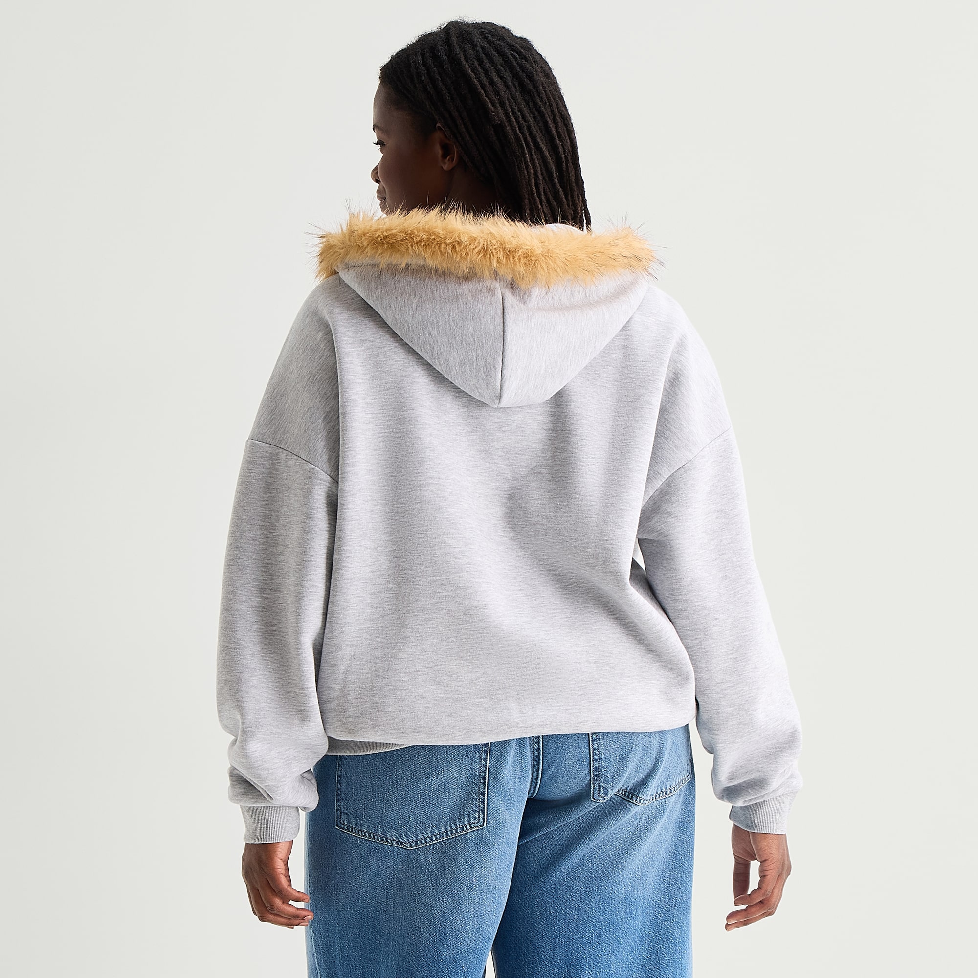 Forever 21 Womens Juniors Plus Long Sleeve Zipper Hoodie