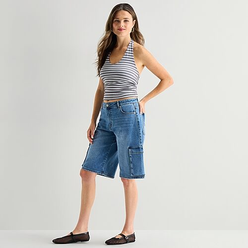 Forever 21 Womens Juniors Denim Short In Blue