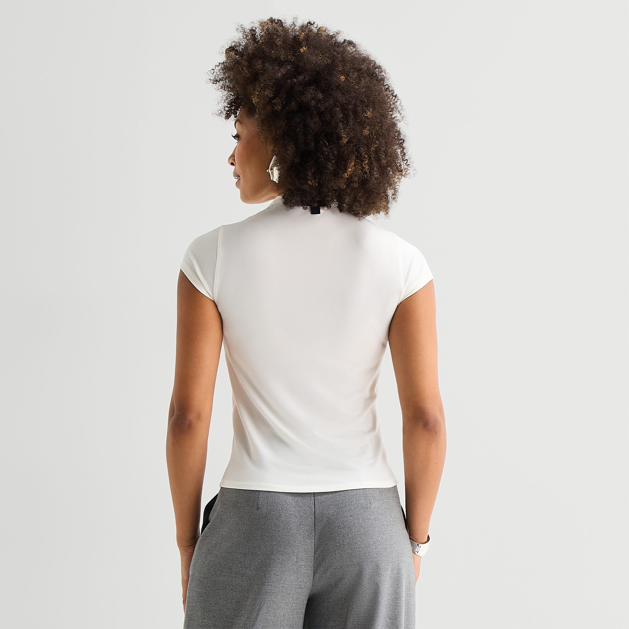 Bold Elements Womens Short Sleeve Mock Neck Top