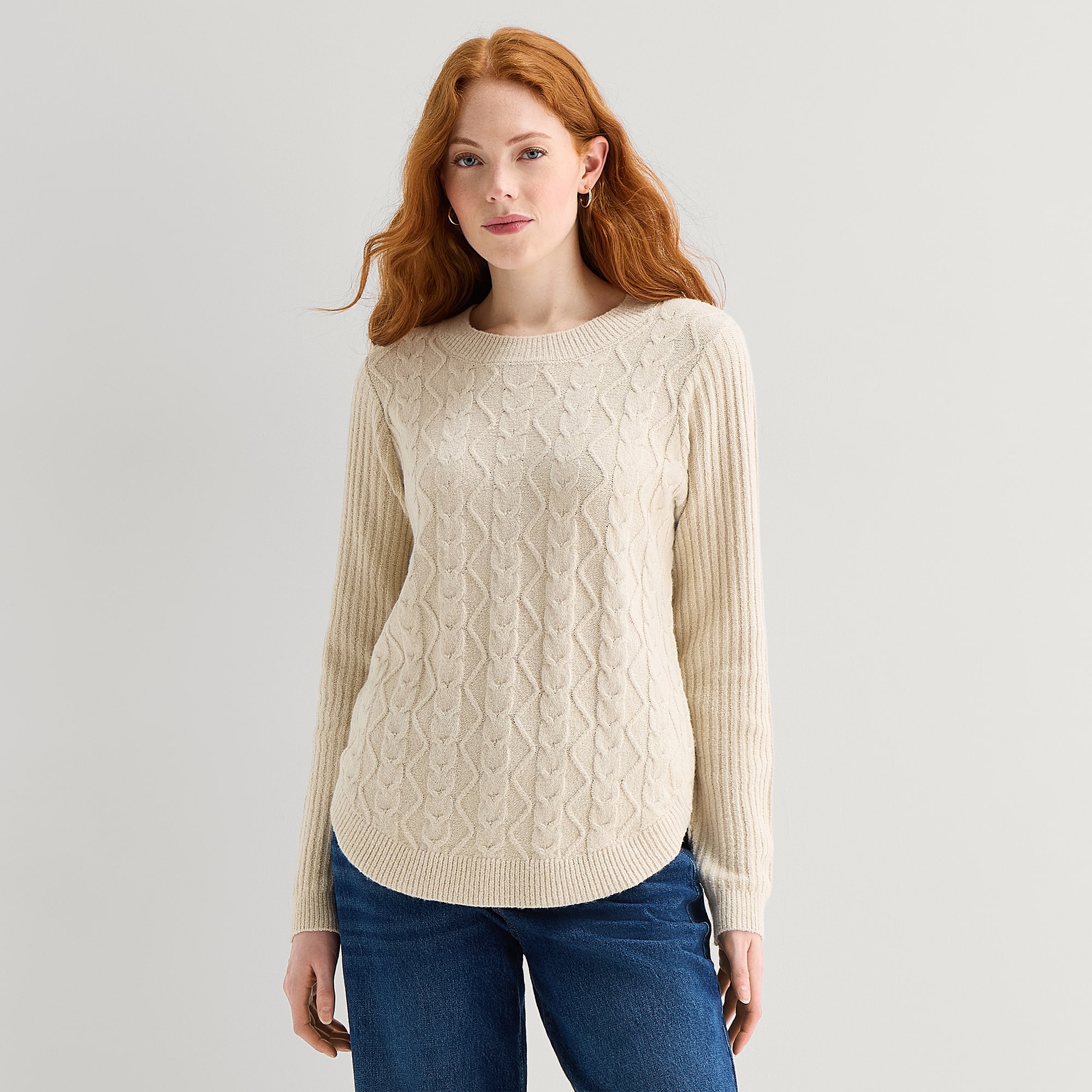 St. John's Bay Womens Crew Neck Long Sleeve Pullover Sweater
