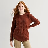 St. John's Bay Womens Crew Neck Long Sleeve Pullover Sweater