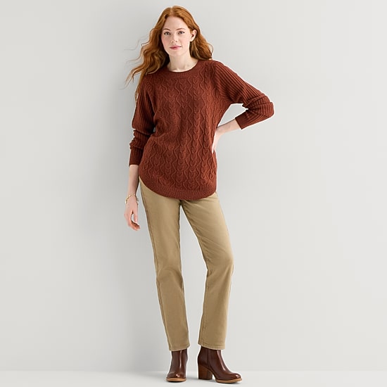 St. John's Bay Womens Crew Neck Long Sleeve Pullover Sweater