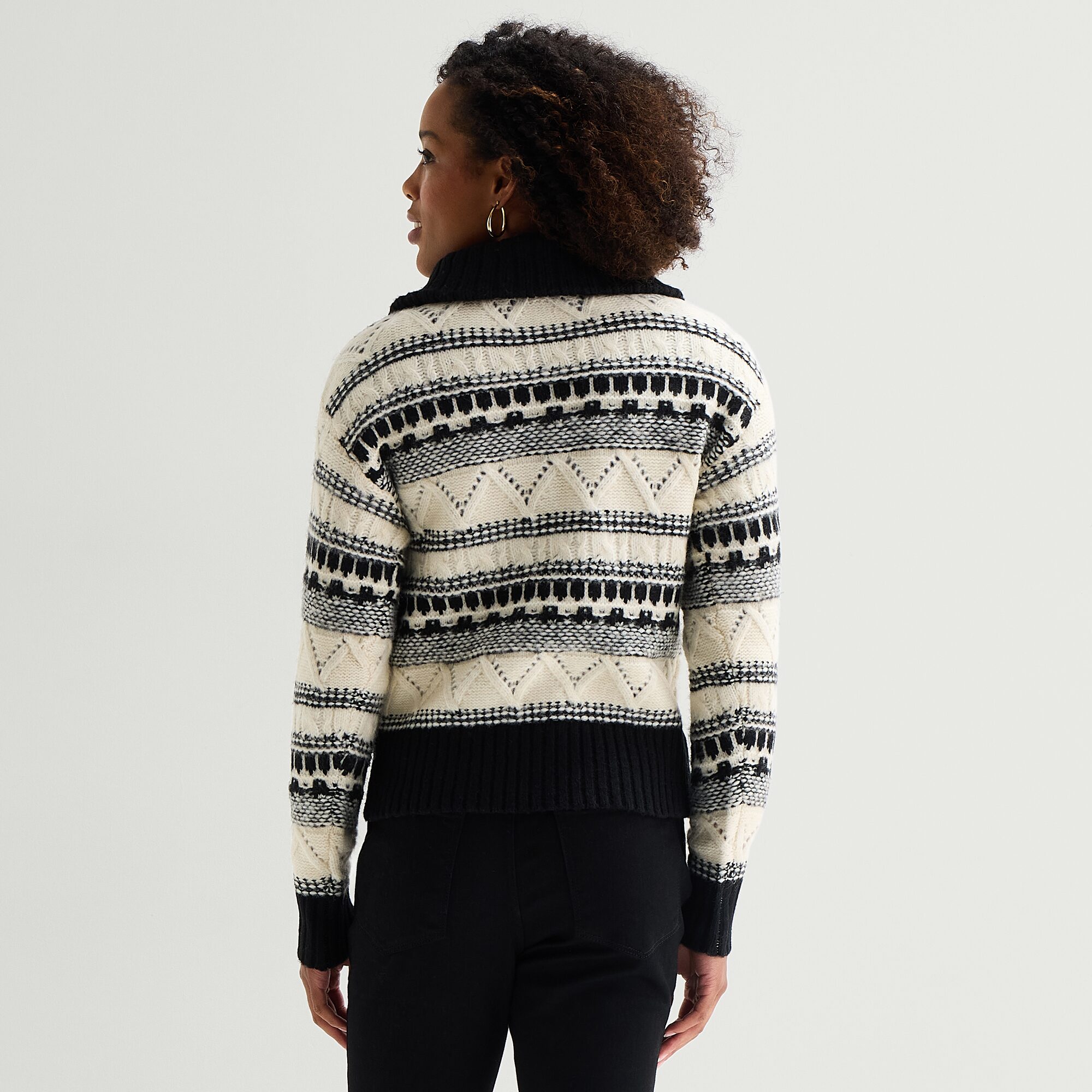 St. John's Bay Womens Long Sleeve Striped Pullover Sweater