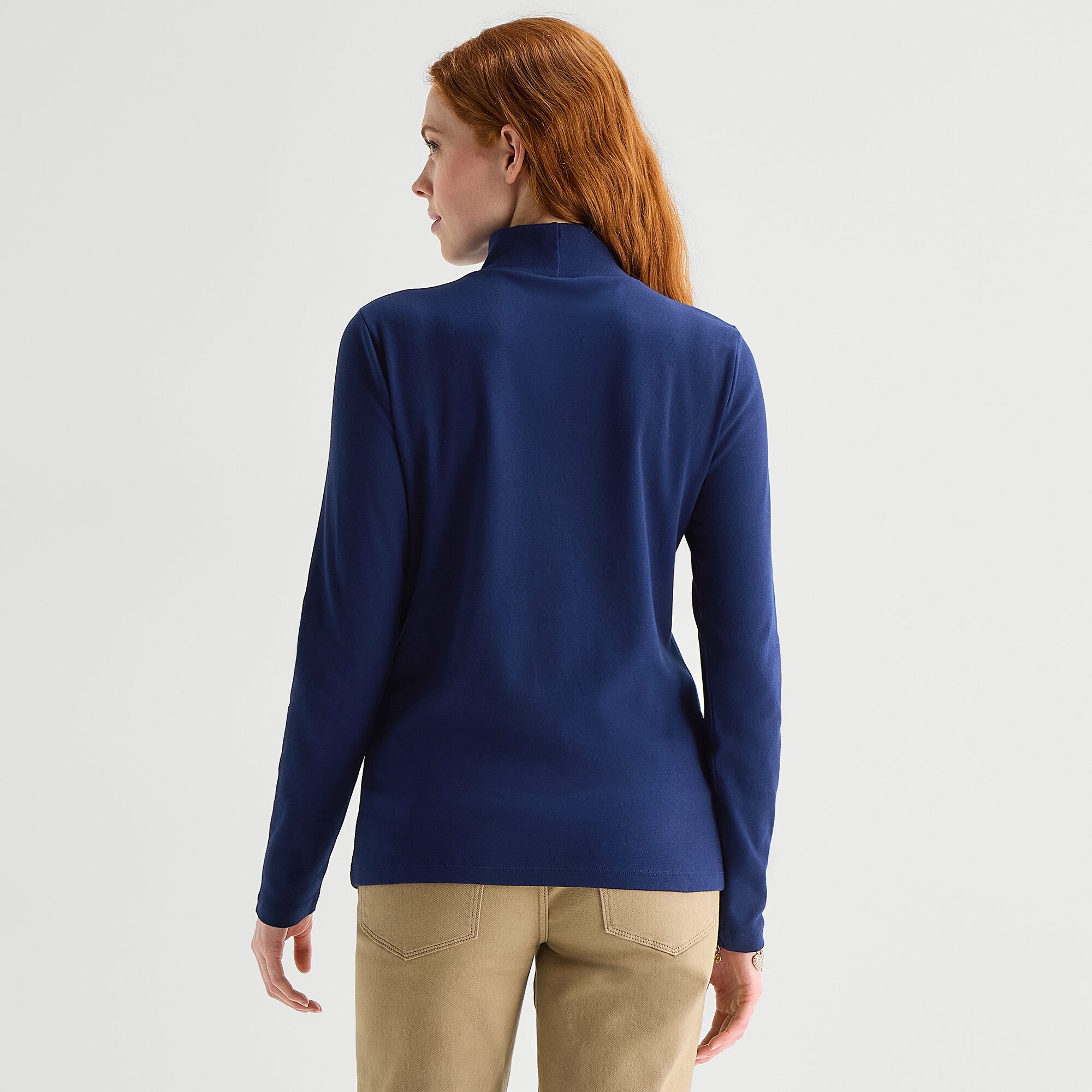 St. John's Bay Womens Mock Neck Long Sleeve T-Shirt