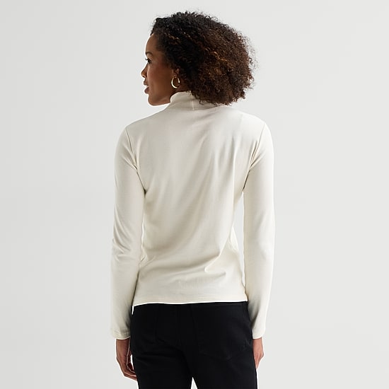 St. John's Bay Womens Mock Neck Long Sleeve T-Shirt