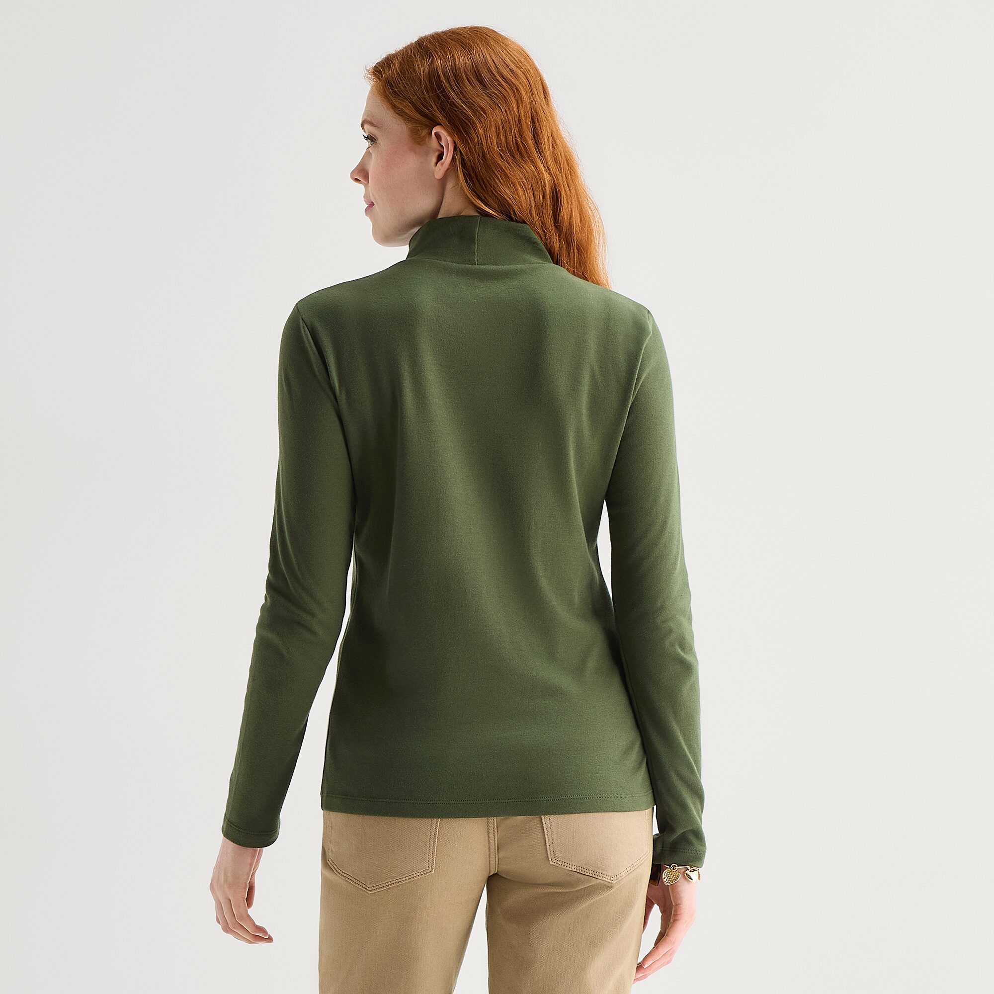 St. John's Bay Womens Mock Neck Long Sleeve T-Shirt