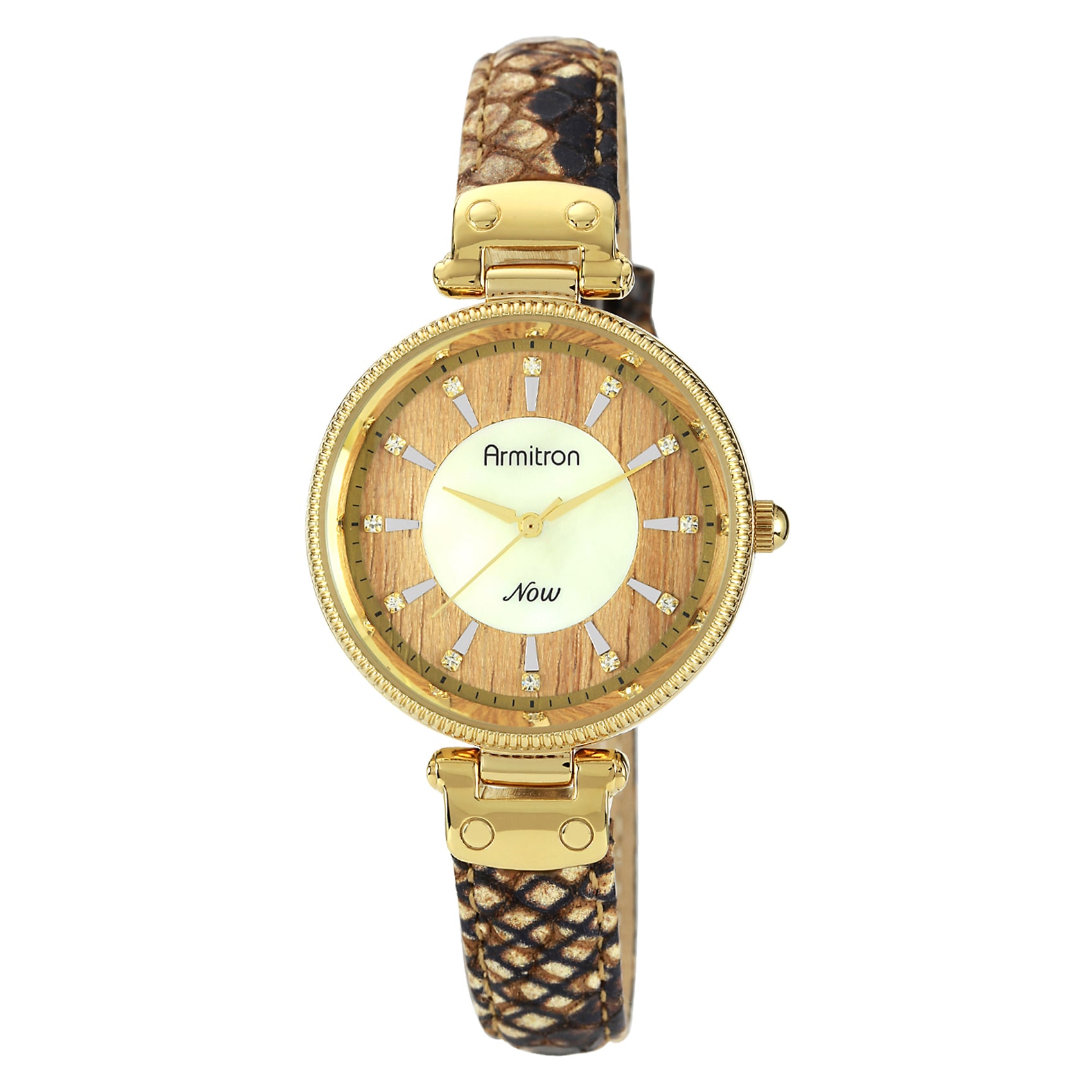 Armitron® Now® Womens Brown Snake-Print Leather Watch