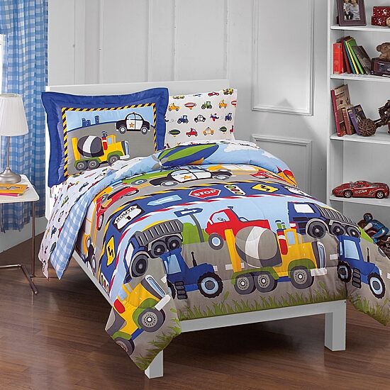 Dream Factory Trains and Trucks Complete Bed Set