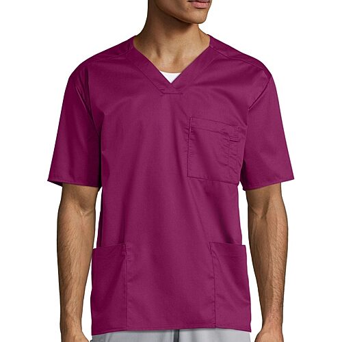 Wink Wonderwork Mens Big and Tall V Neck Short Sleeve Tag Free Scrub Top, 3x-large, Purple