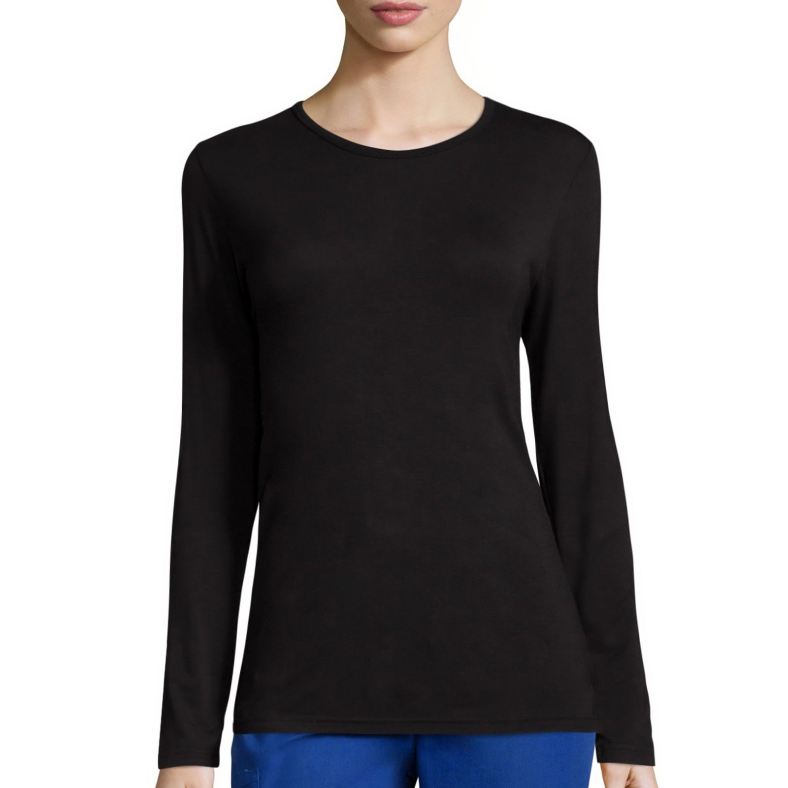 Wink® Knits And Layers Silky Womens Round Neck Short Sleeve Tag Free Scrub Top