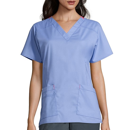 Wink® Wonderflex Verity Womens V Neck Short Sleeve Tag Free Scrub Top
