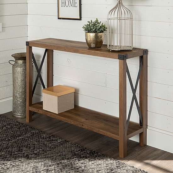 Farmhouse Rustic Wood Entryway Table