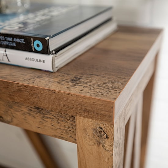 Farmhouse Slatted Shelf Entryway Table