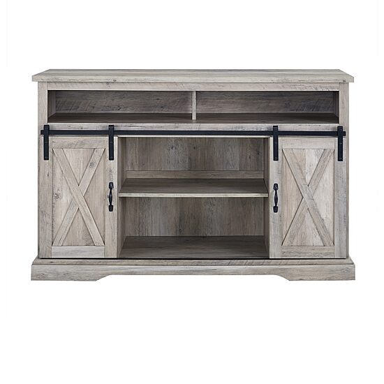 Farmhouse Sliding Door Highboy TV Stand
