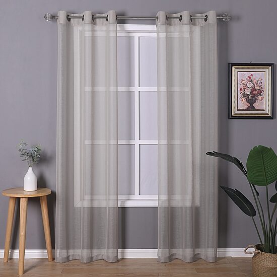 Regal Home Sheffield Grommet Top Sheer Set of 2 Curtain Panel