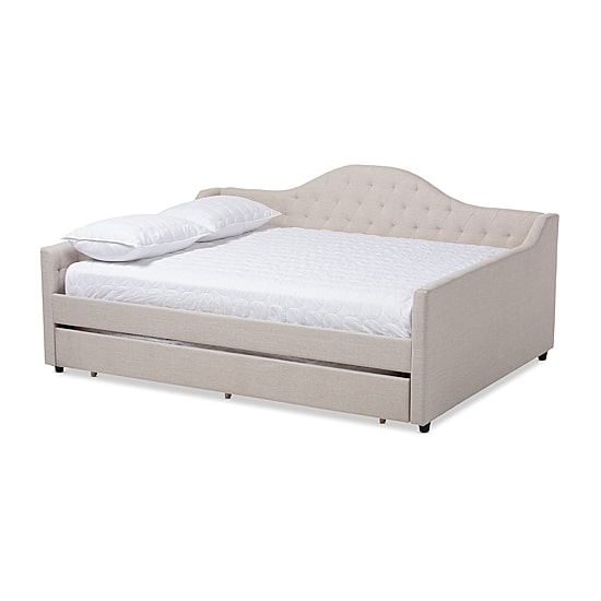 Eliza Tufted Upholstered Queen Daybed with Trundle