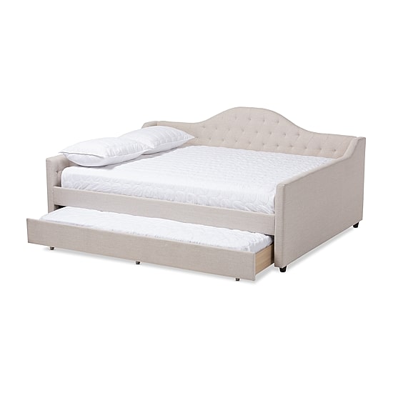Eliza Tufted Upholstered Queen Daybed with Trundle