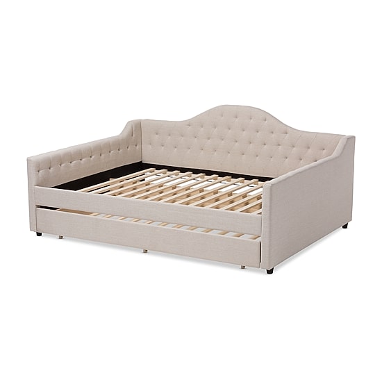 Eliza Tufted Upholstered Queen Daybed with Trundle