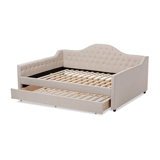 Eliza Tufted Upholstered Queen Daybed with Trundle