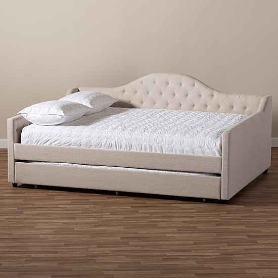 Eliza Tufted Upholstered Queen Daybed with Trundle