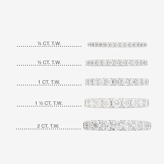 (G / Si1-Si2) Womens 1 1/2 CT. T.W. Lab Grown White Diamond 10K Gold Wedding Band