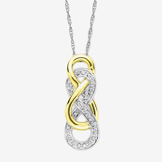 Infinity Promise 1/10 CT.T.W. Natural Diamond Two-Tone Infinity Pendant Necklace