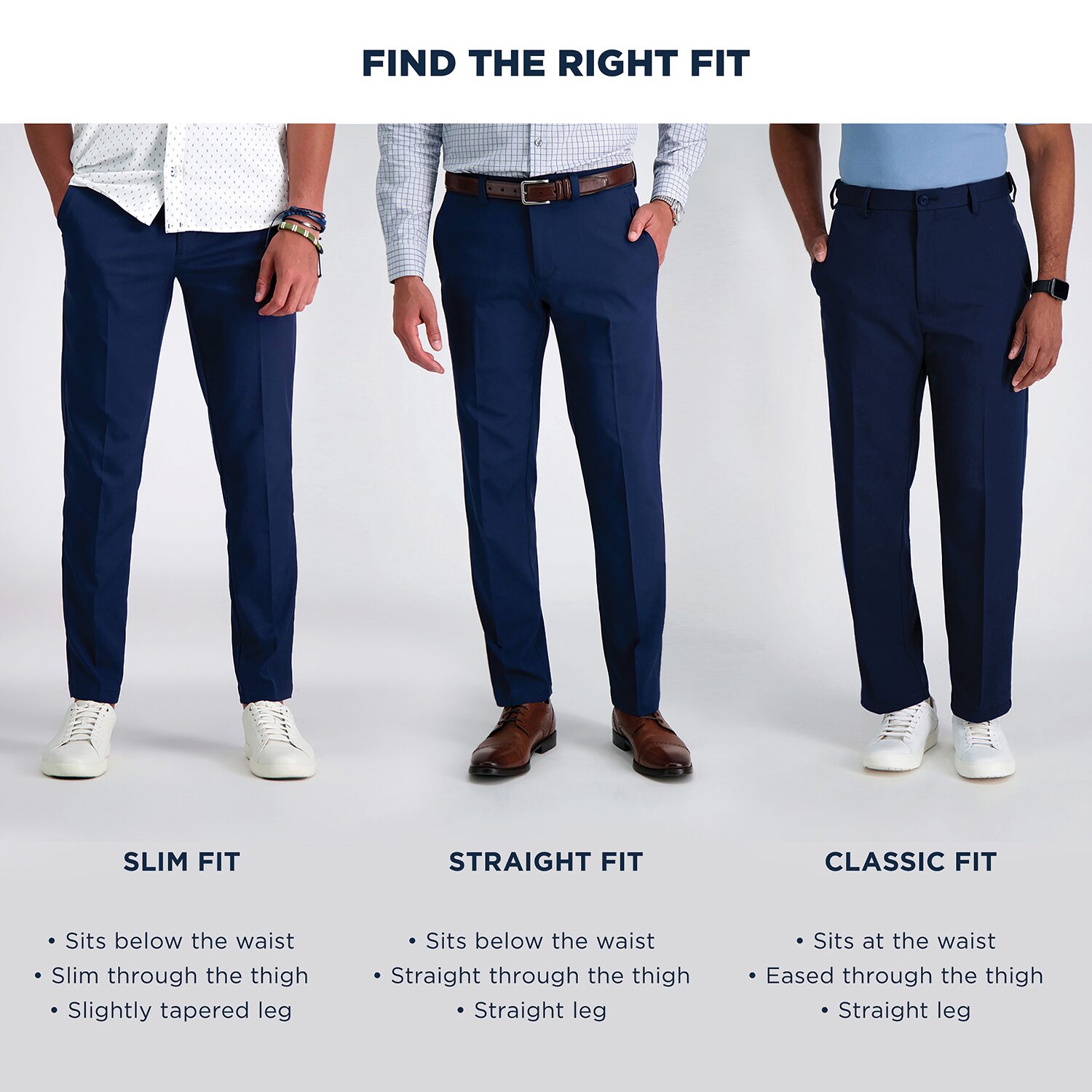 Haggar Wrinkle Free Performance Khaki Mens COMFORT WAISTBAND Slim Fit Flat Front Pant