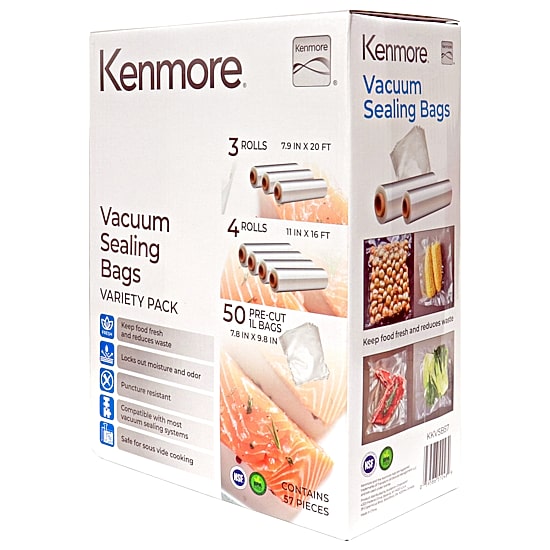 Kenmore Vacuum Sealer Bag & Roll Variety Pack (57 PC)
