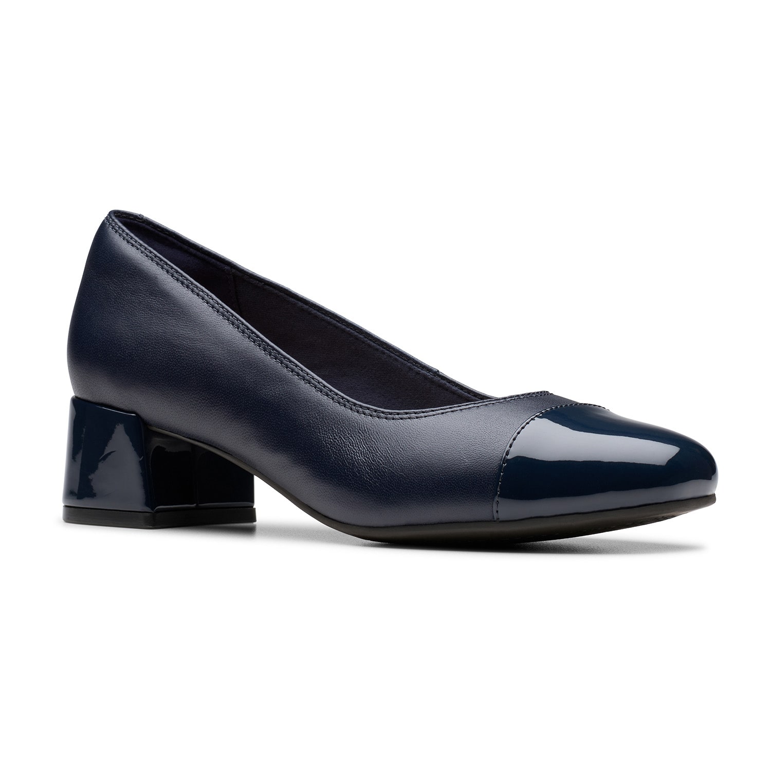 Clarks Iridessa May Womens Cap Closed Toe Block Heel Pumps