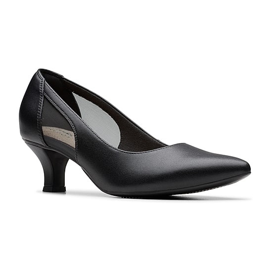 Clarks Kepley Cora Womens Pointed Closed Toe Flared Heel Pumps