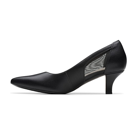 Clarks Kepley Cora Womens Pointed Closed Toe Flared Heel Pumps