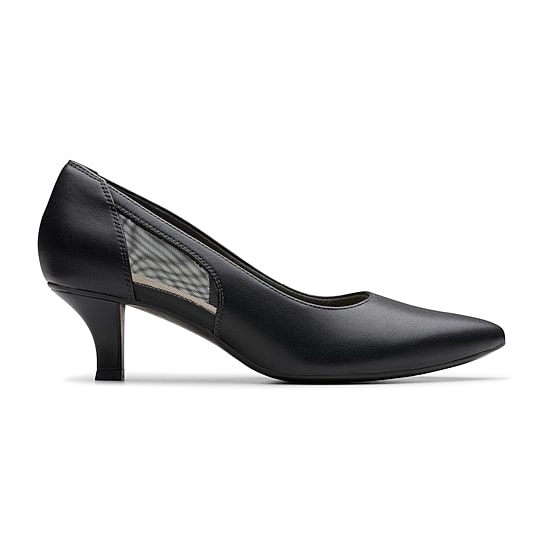 Clarks Kepley Cora Womens Pointed Closed Toe Flared Heel Pumps