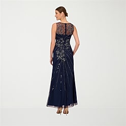 long dark blue dress and jcpenney formal flowy Long Sleeve Blue Dresses for Women
