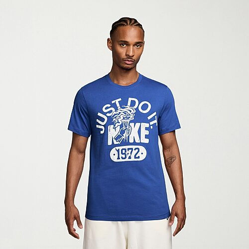 Nike Just Do It Mens Crew Neck Short Sleeve Regular Fit Graphic T-Shirt, X-large, Blue