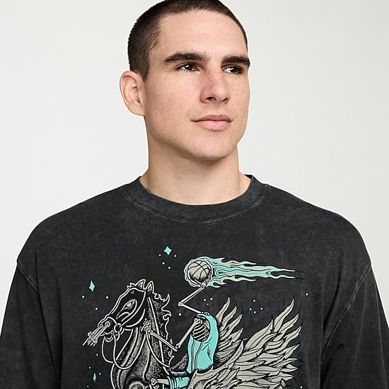 Nike Mens Crew Neck Short Sleeve Regular Fit Graphic T-Shirt