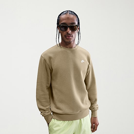 Nike Fleece Sweatshirt Mens Crew Neck Long Sleeve Sweatshirt