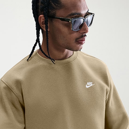 Nike Fleece Sweatshirt Mens Crew Neck Long Sleeve Sweatshirt