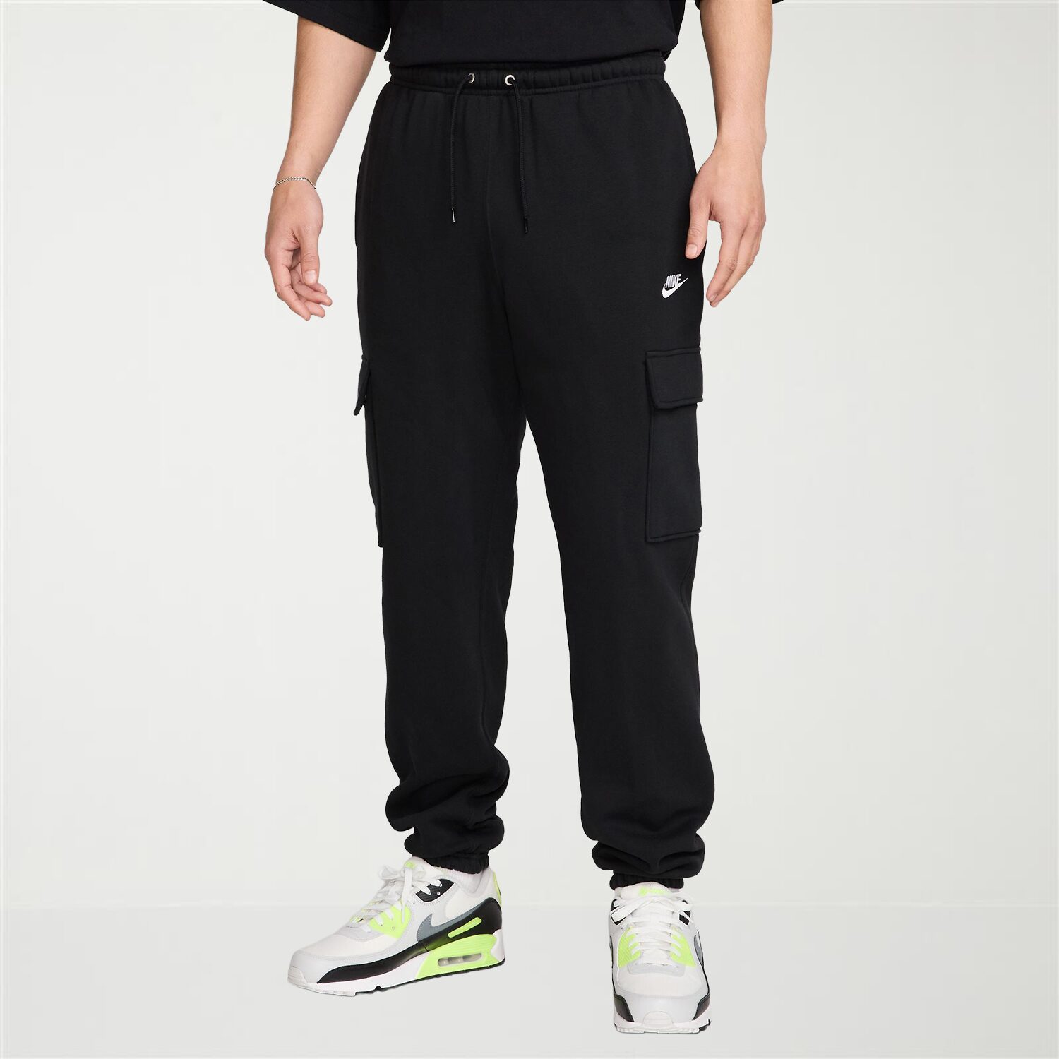Nike Fleece Mens Cuffed Mid Rise Regular Fit Active Cargo Pant
