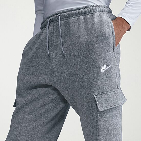 Nike Fleece Mens Cuffed Mid Rise Regular Fit Active Cargo Pant