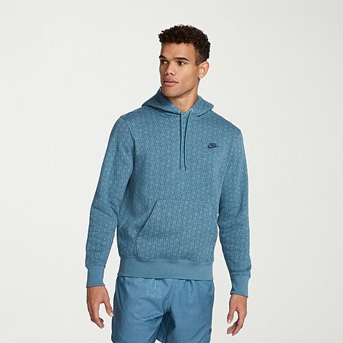 Nike Mens Long Sleeve Fleece Active Hoodie, Small, Blue