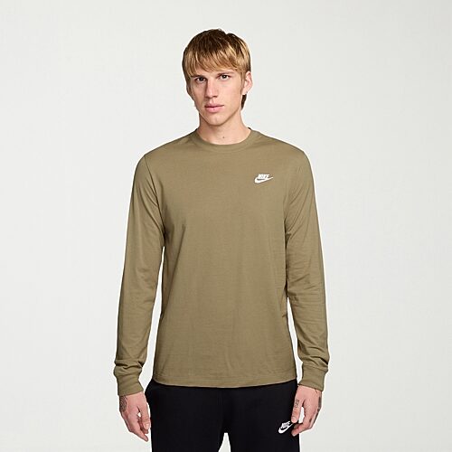 Nike Club Mens Crew Neck Long Sleeve Quick Dry Active Big and Tall T-Shirt, 4x-large Tall, Beige